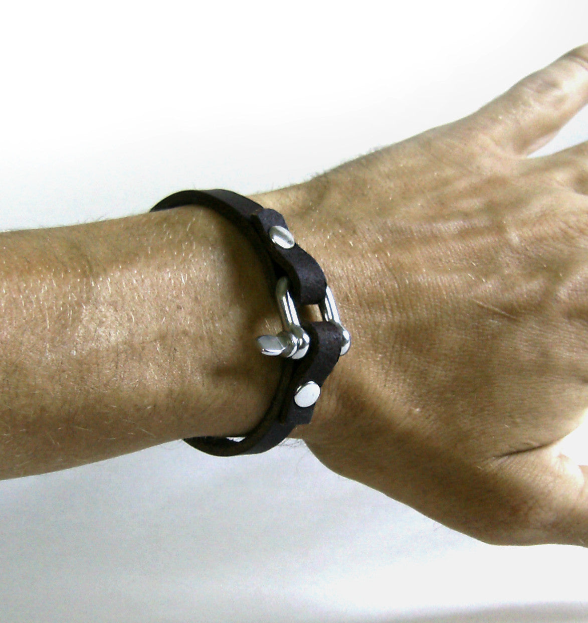 Stainless and Leather Wrist Band
