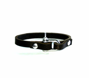 Open image in slideshow, Stainless and Leather Wrist Band
